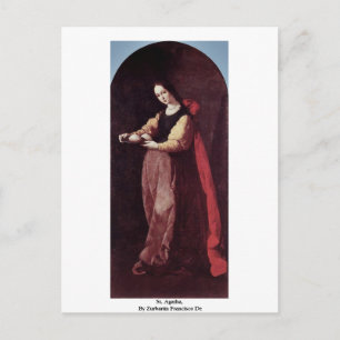 St. Agatha, By Zurbarán Francisco De Postkarte