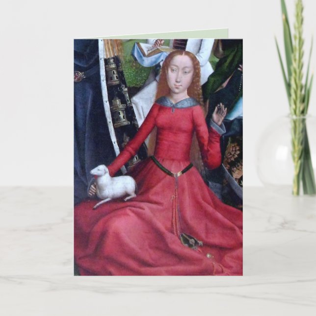 St. Agnes mit ihrem Lamm (Detail; M 070) Karte (Vorderseite)