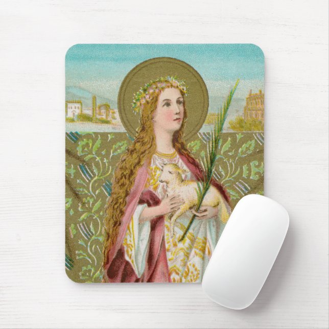 St. Agnes of Rome (BC 01) Mousepad (Mit Mouse)