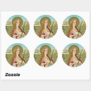 St. Agnes of Rome (BC 01) Runder Aufkleber