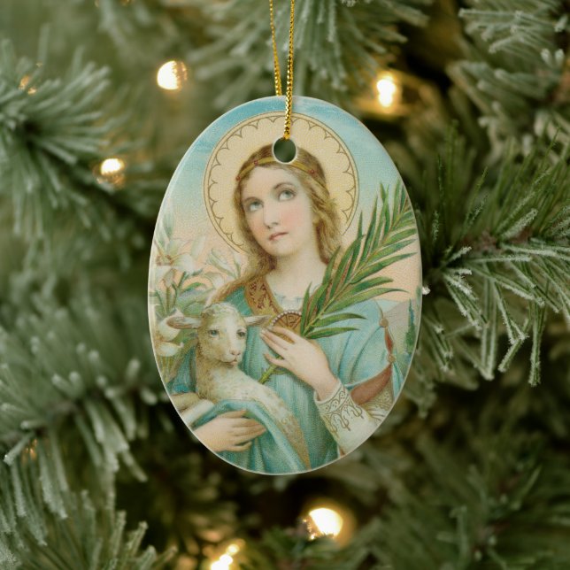 St. Agnes of Rome (MH 01) Keramik Ornament (Baum)