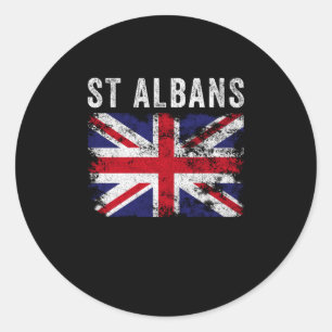 St Albans UK-Flagge England Souvenir Runder Aufkleber