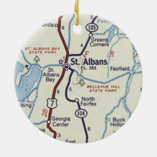 St. Albans Vermont Vintage Karte Keramik Ornament