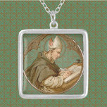 St. Albert the Great (BK 013) Versilberte Kette<br><div class="desc">Verwenden Sie die Option "Dieses Design übertragen" rechts neben dieser Beschreibung, um passende Armbänder, Charme, Lapel-Buttone, Manschetten, Krawatte-Bars und Premium-Metal-Schlüsselanhänger zu erstellen! Bevorzugen Sie einen soliden Farbhintergrund? Löschen Sie das Musterbild und lesen Sie die Postkarte Farbpalette für Empfehlungen. Image Credit (BK 013): Antiquitätenbild von St. Albert dem Großen aus einem...</div>