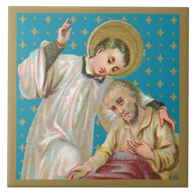 St. Aloysius Gonzaga & Plague Victim (M06; NoName) Fliese (Vorderseite)
