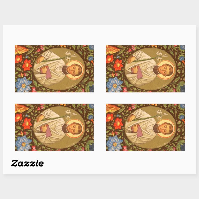 St. Aloysius Gonzaga (PM 01) Rechteckiger Aufkleber (Blatt)