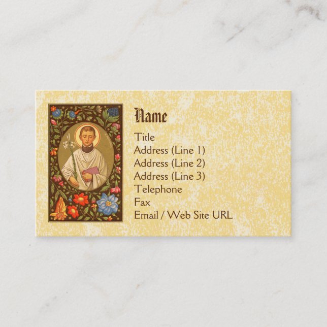 St. Aloysius Gonzaga (PM 01) Standard Visitenkarte (Vorderseite)