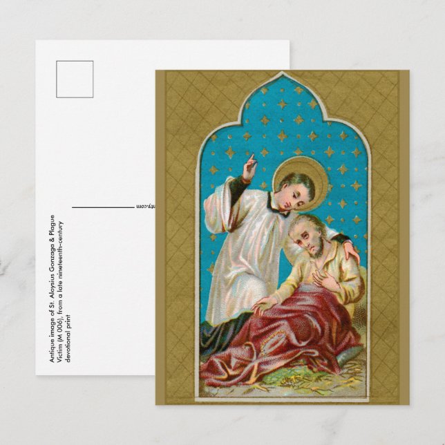 St. Aloysius & Plague Victim (M 006) Postkarte (Vorne/Hinten)