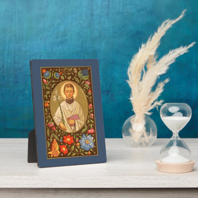 St. Aloysius (PM 01) 5"x7" Plaque 1 mit Easel Fotoplatte (Seite)