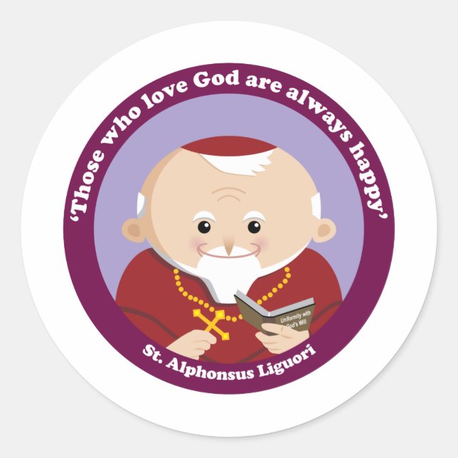 St Alphonsus Liguori Runder Aufkleber (Vorderseite)