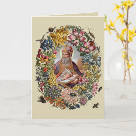 St. Ambrose of Milan with Flowers, Bees, and Hive Karte