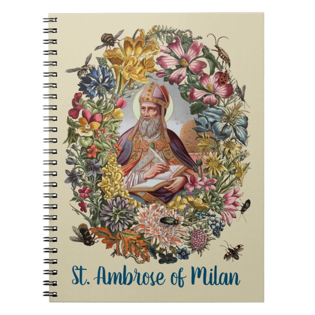 St. Ambrose of Milan with Flowers, Bees, and Hive Notizblock (Vorderseite)