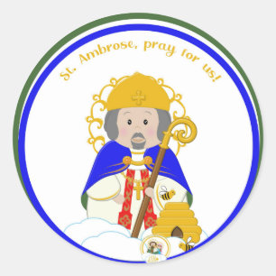 St. Ambrose Runder Aufkleber