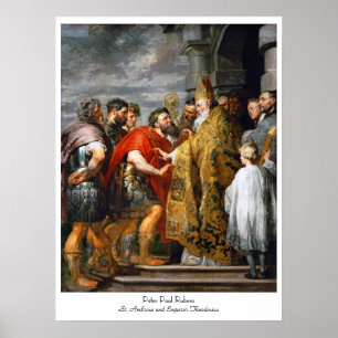 St. Ambrose und Kaiser Theodosius Paul Rubens Poster
