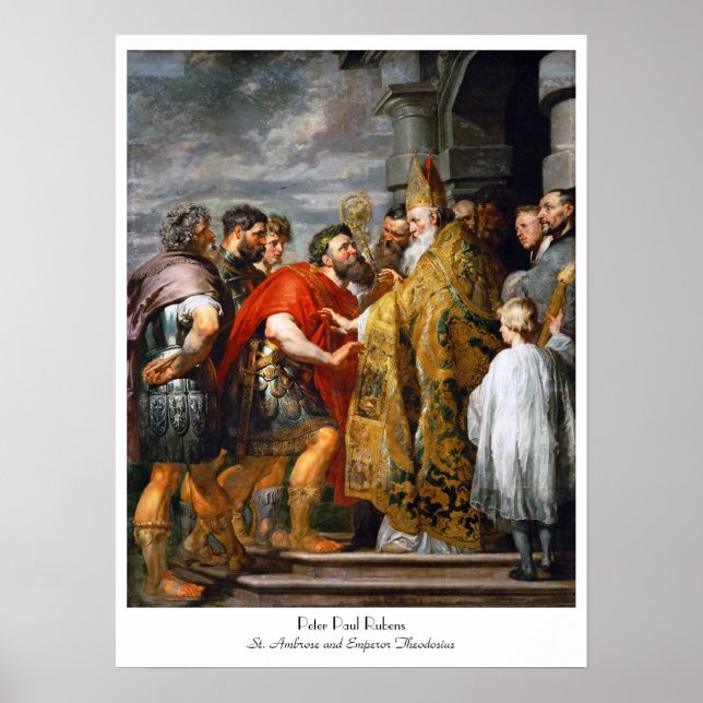 St. Ambrose und Kaiser Theodosius Paul Rubens Poster (Vorne)