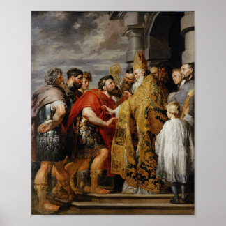 St. Ambrose und Theodosius - Rubens Poster Print