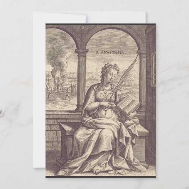 St. Anastasia Christlicher Heiliger und Märtyrer Einladung (Vorderseite)