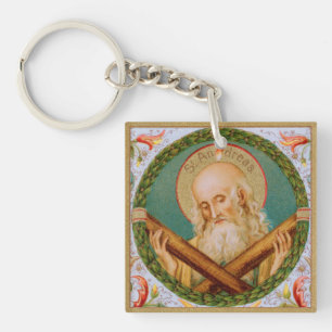 St. Andreas dem Apostel (JMAS 02) Quadratisches Ac Schlüsselanhänger