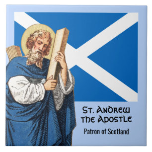 St. Andreas der Apostel und die Flagge Schottlands Fliese