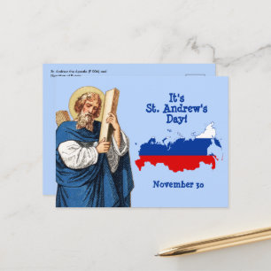 St. Andreas mit Flagge-Karte von Russland - Festta Postkarte