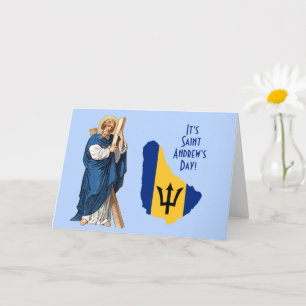 St. Andreas mit Flagge-Landkarte von Barbados Fest Karte