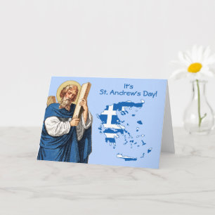 St. Andreas mit Flagge-Landkarte von Griechenland  Karte