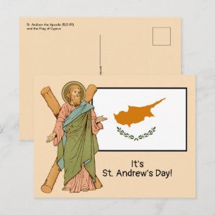 St. Andreas (RLS 01) mit der Flagge Zyperns Gedenk Postkarte