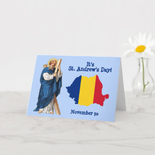 St. Andreas und Flaggenkarte von Rumänien Namensta Karte