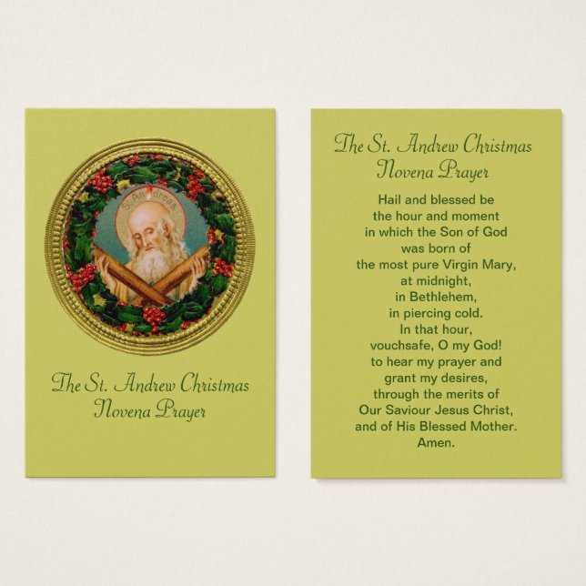St Andrew Christmas Novena Prayer Card (Vorne & Hinten)