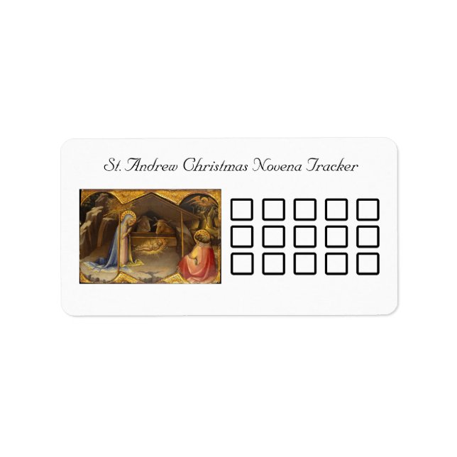 St. Andrew Christmas Novena Tracker Adressaufkleber (Vorne)