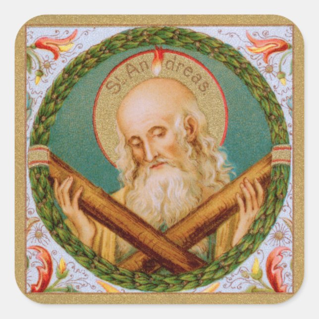 St. Andrew der Apostel (JMAS 02) Quadratischer Aufkleber (Vorderseite)