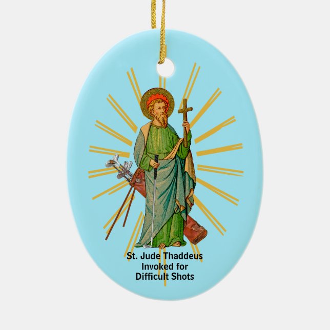 St. Andrew der Apostel / St. Jude Thaddeus Golfer Keramik Ornament (Hinten)