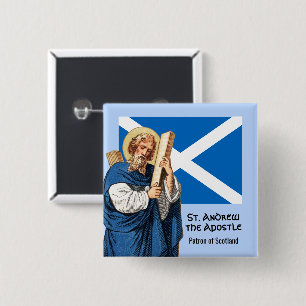 St. Andrew der Apostel und die Flagge Schottlands Button