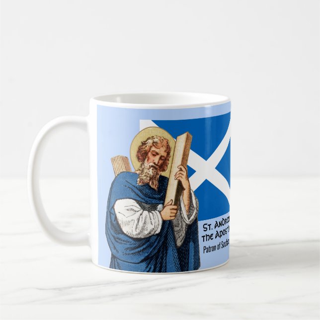 St. Andrew der Apostel und die Flagge Schottlands Kaffeetasse (Links)