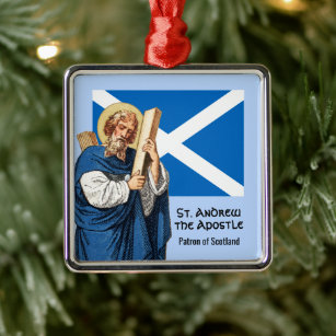 St. Andrew der Apostel und die Flagge Schottlands Ornament Aus Metall