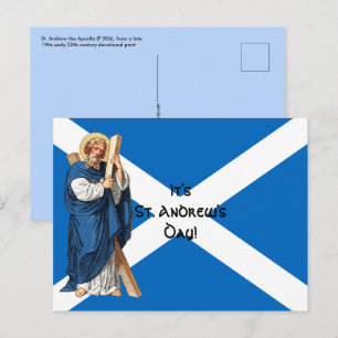 St. Andrew der Apostel und die Flagge Schottlands Postkarte