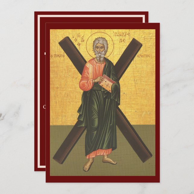 St. Andrew die Apostelsymbol-Gebetskarte Feiertagskarte (Vorne/Hinten)