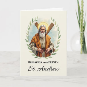 St. Andrew Feast Day Segings Leafy Wreath Karte