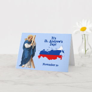St. Andrew mit Flagge-Karte von Russland Namenstag Karte