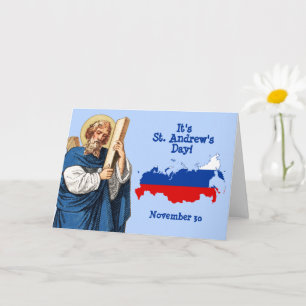 St. Andrew mit Flagge-Karte von Russland Namenstag Karte