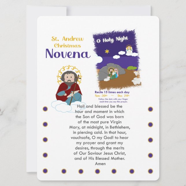 St. Andrew Novena Card Einladung (Vorderseite)