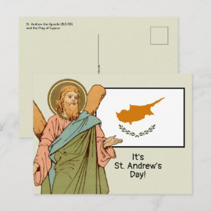 St. Andrew (RLS 01) mit Flag of Cyprus Fest Day Postkarte