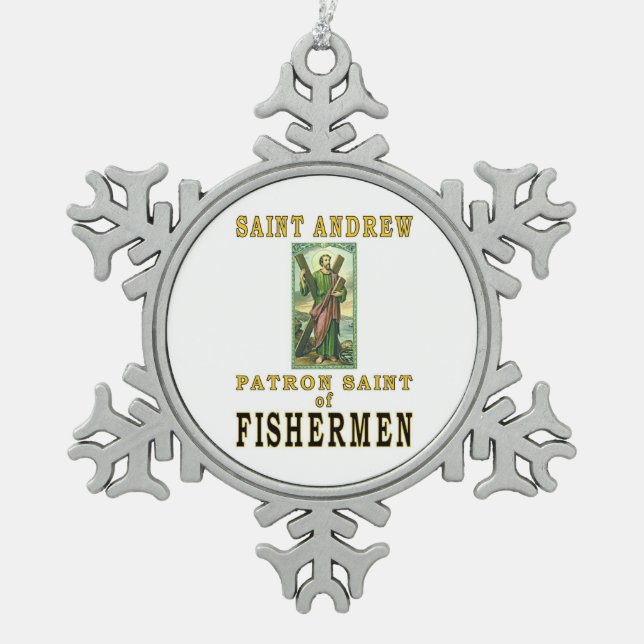 ST ANDREW SCHNEEFLOCKEN Zinn-Ornament (Vorderseite)