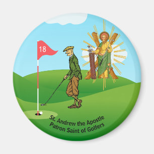 St. Andrew und Dapper Male Golfer Magnet