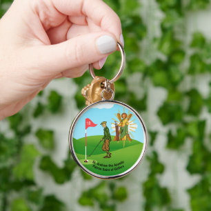 St. Andrew und Dapper Male Golfer Schlüsselanhänger