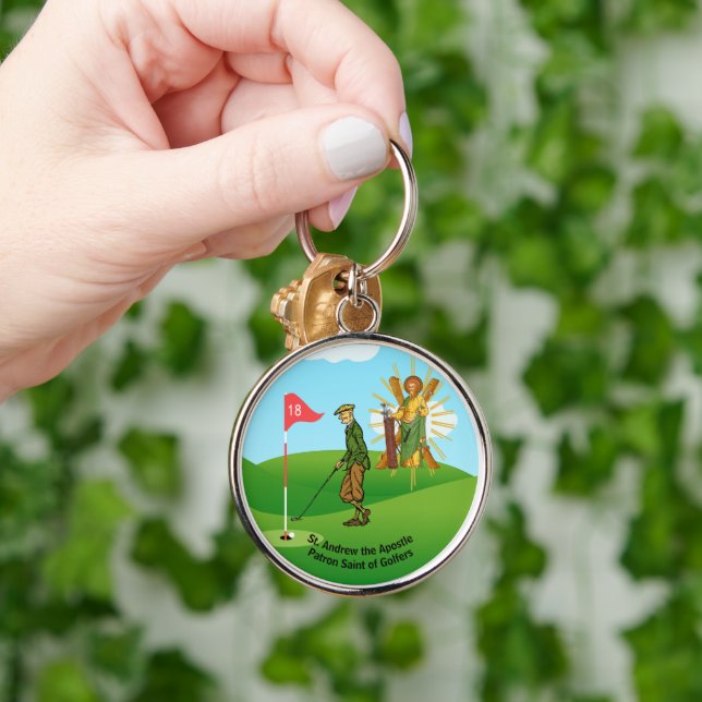 St. Andrew und Dapper Male Golfer Schlüsselanhänger (Hand)