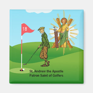 St. Andrew und eleganter männlicher Golfer Magnet