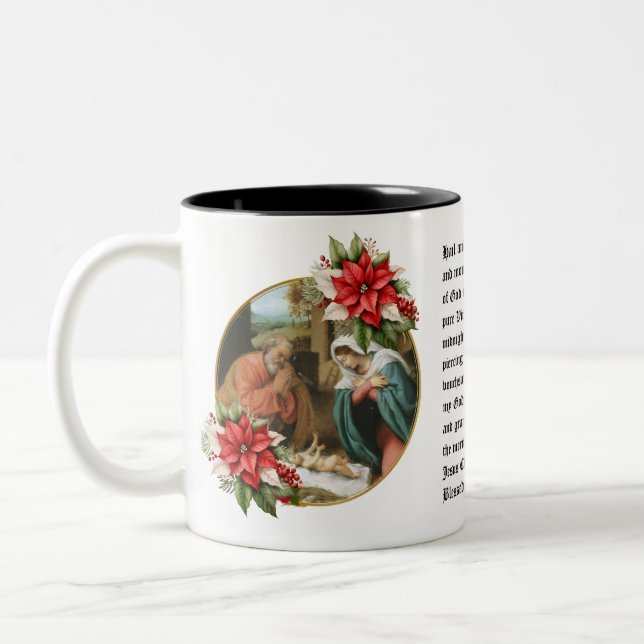 St. Andrew WeihnachtsAdvent Novena Heilige Familie Zweifarbige Tasse (Links)