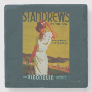 St. Andrews Algonquin Vintage PosterEuropa Steinuntersetzer