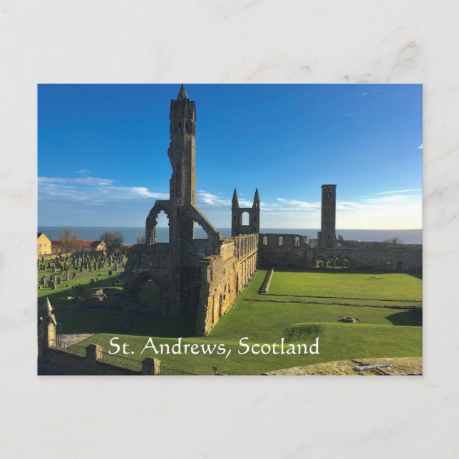 St. Andrews, Schottland, Ruinen der Kathedrale in  Postkarte (Vorderseite)